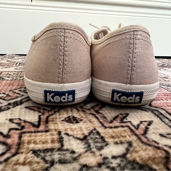 KEDS pale pink sparkle champion metallic sneakers size 7.5 ladies casual shoe - Picture 5 of 8